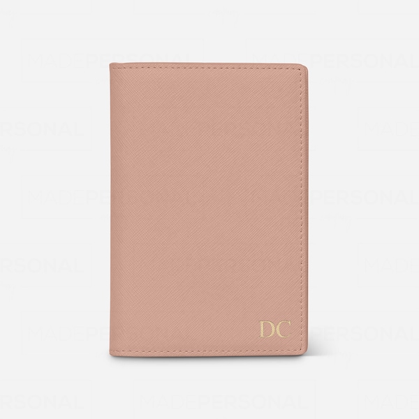 Personalised Passport Cover, Taupe Saffiano Leather, Monogrammed Wedding Gift Ideas, Genuine Leather, Travel Accessory