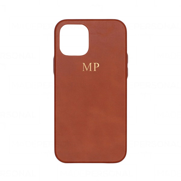 Brown Leather iPhone 15 Pro Max phone case, Personalised  iPhone 14 13 12 11 Mini Xs Xr X Genuine Full Grain Leather Phone Case Embossed