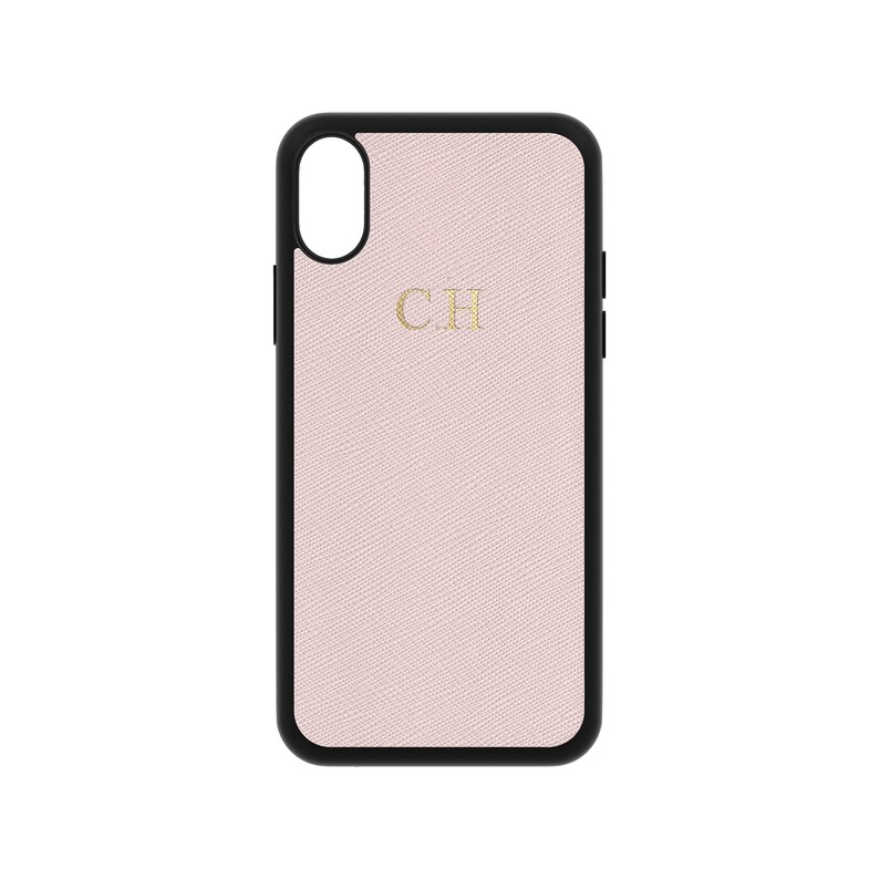 X XR 8 Plus 7 SE Saffiano Leather iPhone Case Personalised Hot Foil Debossed Custom Initials or Names iPhone 12 Pro Max 11 Mini XS