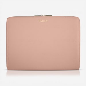 Custodia in pelle personalizzata per laptop da 13,6 pollici, custodia personalizzata per laptop Macbook M3 M2, vera pelle Saffiano, personalizzabile con nomi