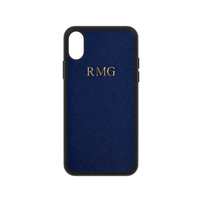 X XR 8 Plus 7 SE Saffiano Leather iPhone Case Personalised Hot Foil Debossed Custom Initials or Names iPhone 12 Pro Max 11 Mini XS