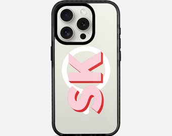 Shadow Text iPhone 15 Pro Clear Case, MagSafe iPhone 15 Pro Max, Personalised iPhone 14 Plus,  Monogram Initials Cover Customised