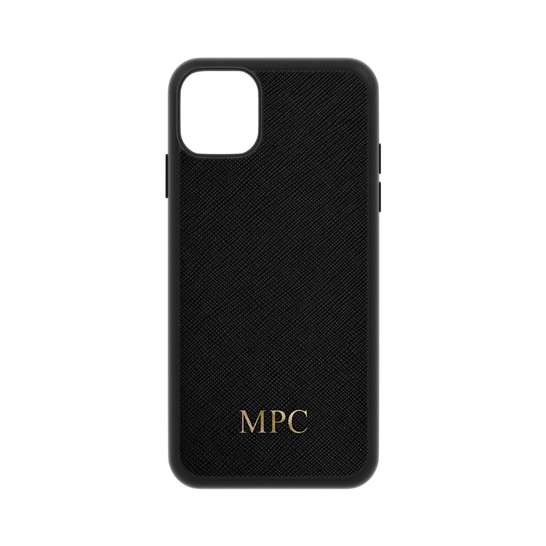 X XR 8 Plus 7 SE Saffiano Leather iPhone Case Personalised Hot Foil Debossed Custom Initials or Names iPhone 12 Pro Max 11 Mini XS