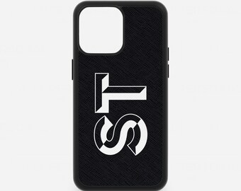 Personalized Saffiano Leather iPhone Case, Shockproof Grip, Wireless Charger Compatible