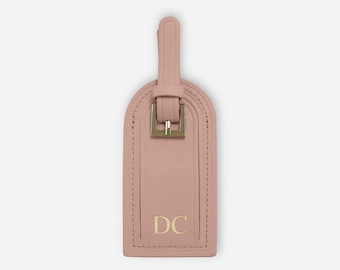 Personalized Saffiano Leather Luggage Tag, Monogram Travel Gift