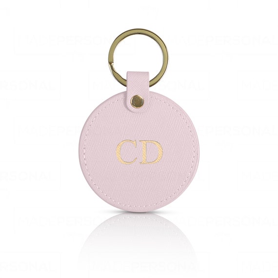 Pink Monogram Leather Keychain