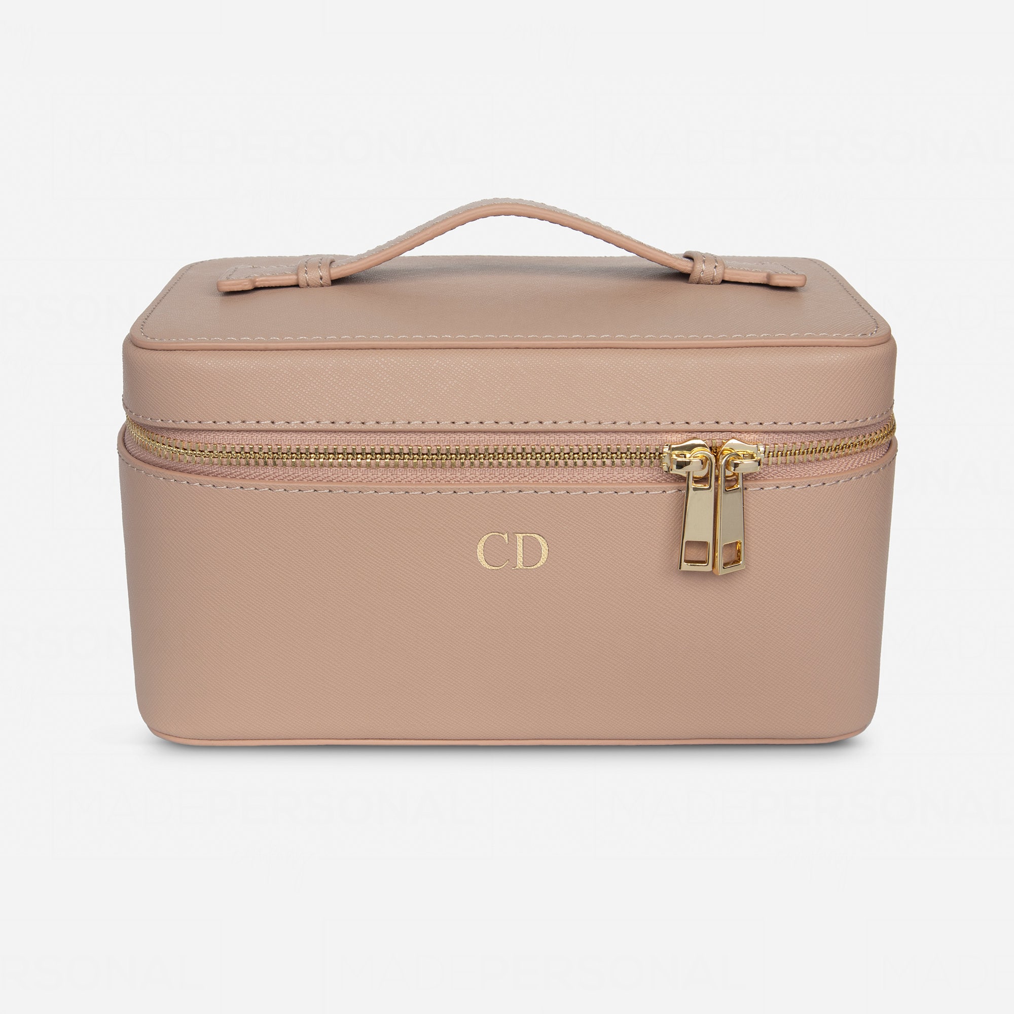 Personalised Leather Vanity Case, Saffiano Leather Cosmetics Personalised Leather Vanity Case, Saffiano Leather Cosmetics