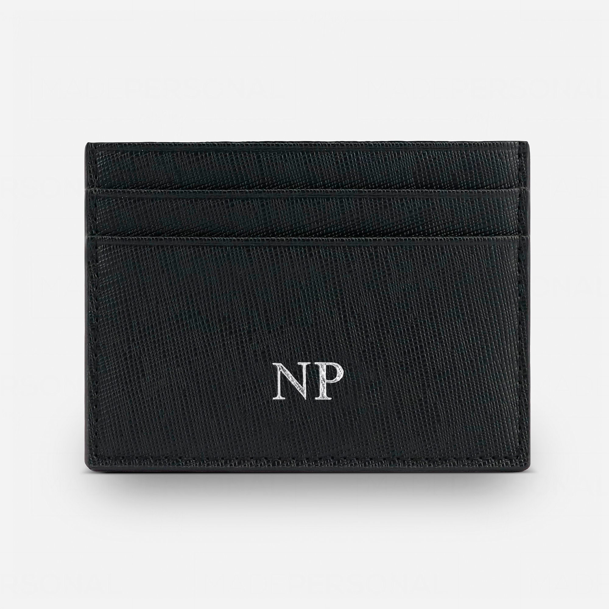 Personalised Card Holder, Black Saffiano Leather, Monogrammed Leather  Credit Card Wallet, Personalized, Wedding Gift Ideas, Genuine Leather - Etsy