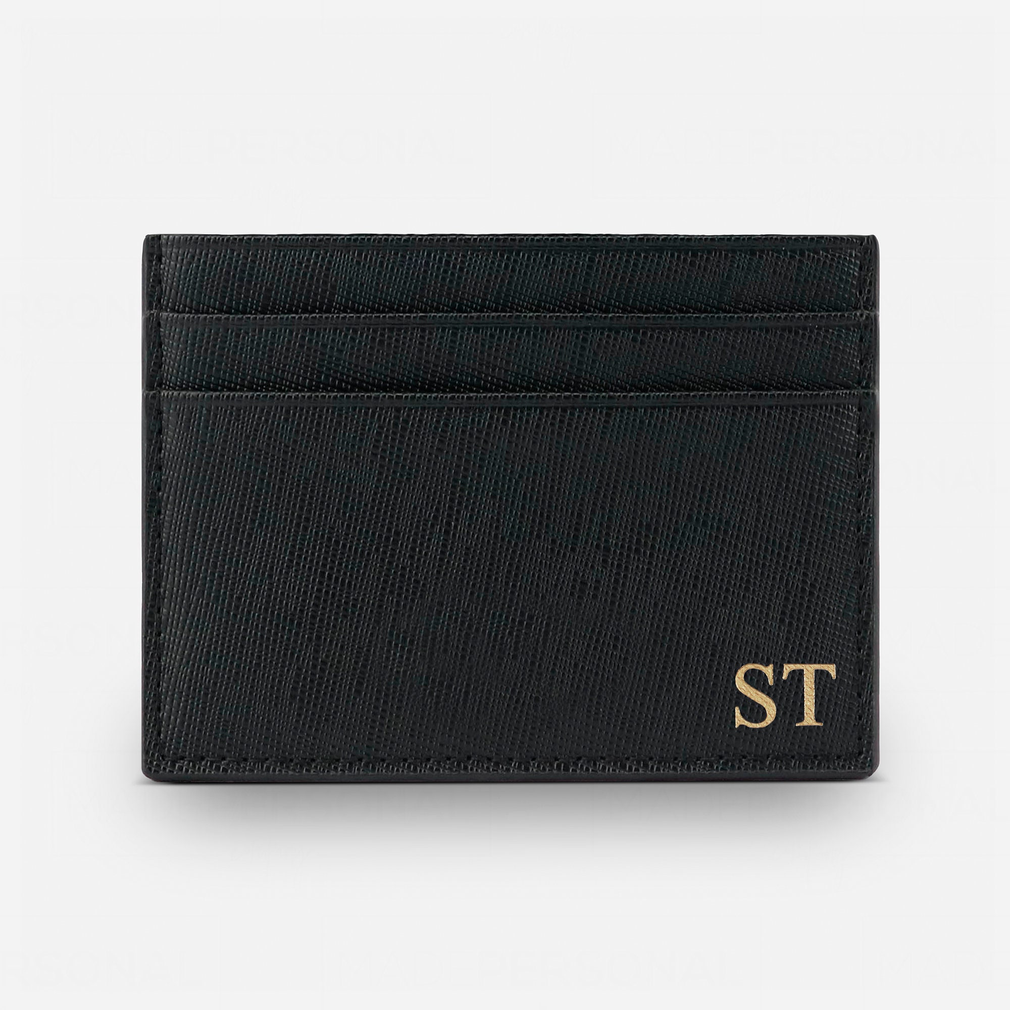 Personalised Card Holder, Black Saffiano Leather, Monogrammed Leather  Credit Card Wallet, Personalized, Wedding Gift Ideas, Genuine Leather - Etsy