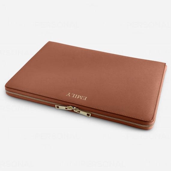 Personalised Saffiano Leather Laptop Sleeve, 14 inch MacBook Custom Pro M6 M5 M4 Case