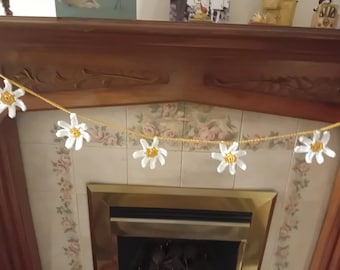 Crochet daisy garland