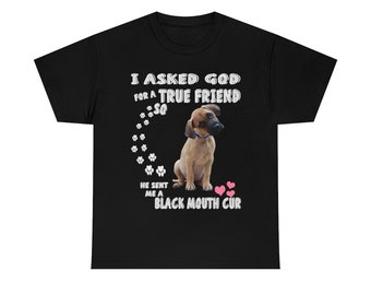 Presentes amarelos para amantes de cães com boca preta, linda camisa Southern Black Mouth Cur