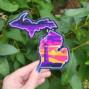 Michigan Lighthouse Vinyl Sticker Decal