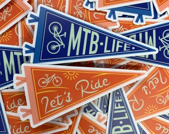 Biking Pennant Stickers (2 pack)