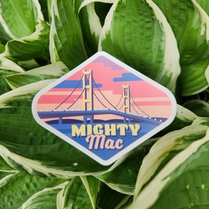 Mighty Mac - Mackinac Bridge Michigan Vinyl Sticker Decal