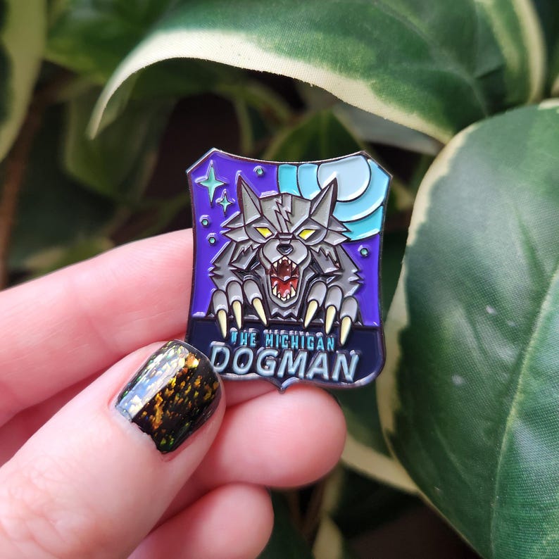 Michigan Dogman Cryptid Enamel Pin - Etsy
