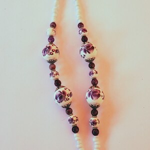 Eyeglass Chains/Mask Leash-White and Blue Flowers