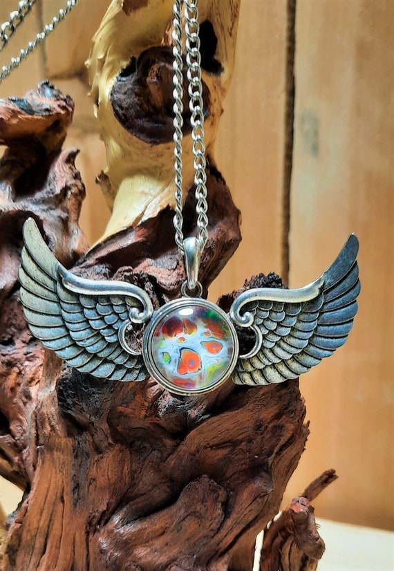 Sublimation High Quality Angel Wings Necklace Metal Gold