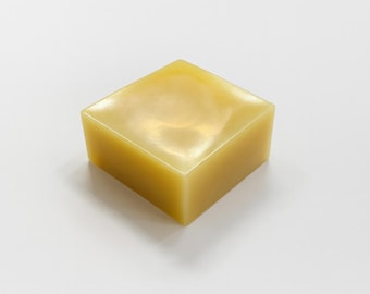 Encaustic paint medium - one single  60ml block - 2” x 2” x 1.&quot; natural yellow beeswax with damar resin