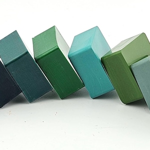 Encaustic paint green palette set color variety eight 15ml blocks pure beeswax, dry pigment