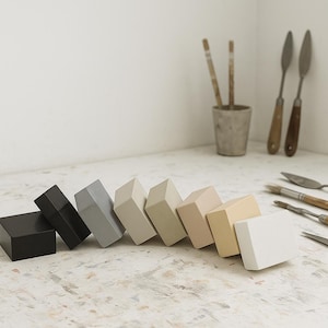 Encaustic paint neutral palette set eight color variety single 15ml block pure beeswax, dry pigment