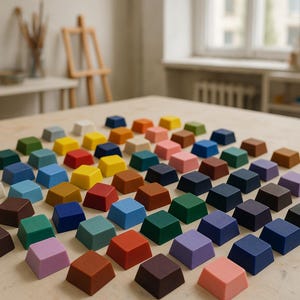 Fifty separate encaustic paint color set- New larger tablet 3ml sample set each individually packaged and labeled