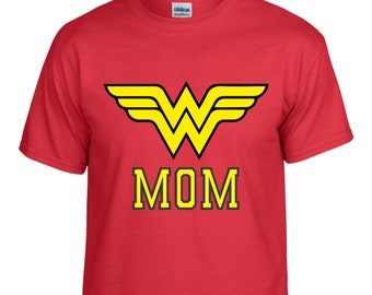 Wonderwoman &quot;Mom&quot;  T-shirt Strong woman shirts,  Halloween Shirt, Costume, Superhero girl Shirt, Group matching shirts, Wondergirl,Wondermom