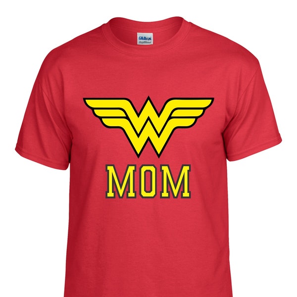 Wonderwoman "Mom"  T-shirt Strong woman shirts,  Halloween Shirt, Costume, Superhero girl Shirt, Group matching shirts, Wondergirl,Wondermom