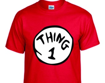 Thing 1 Thing 2 Thing 3 T-Shirt, Familien-Shirt, Urlaubs-Shirt Unisex für Erwachsene und Jugend, Halloween-Shirt, Kostüm, Gruppe passende Shirts