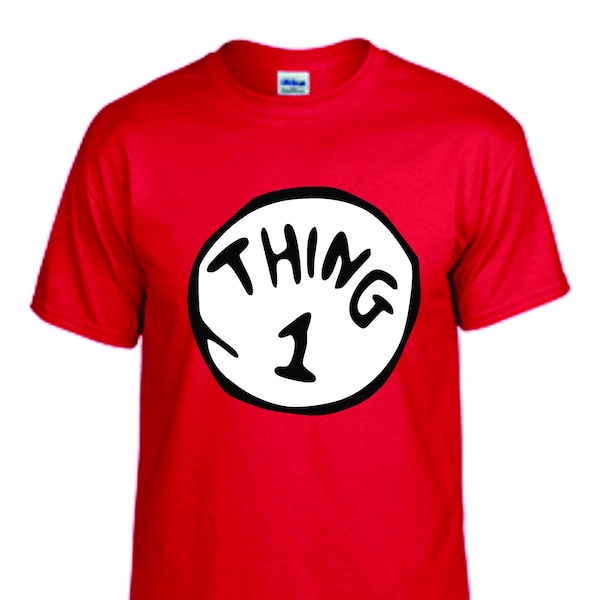 T-shirt Thing 1 Thing 2 Thing 3, chemise de famille, chemise de vacances chemise unisexe pour adultes et jeunes, chemise d'Halloween, costume, chemises assorties pour le groupe