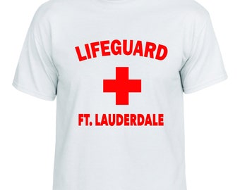 Life Guard T-Shirt name Hoodie Crewneck White Red full front Mens and Ladies, Youth Life Guard T-shirt Lifeguard Unisex T-shirts for family