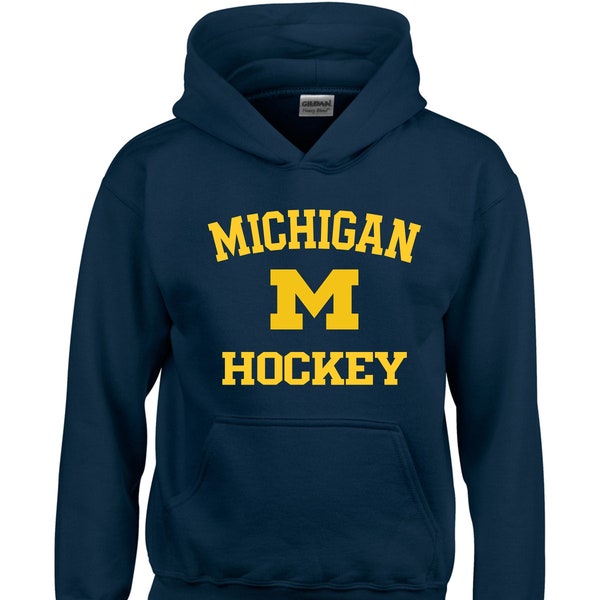 Michigan Hockey Sweatshirt, UofM Crewneck College T-shirts, College apparel, Michigan Fan Apparel Wolverine wear University of Michigan