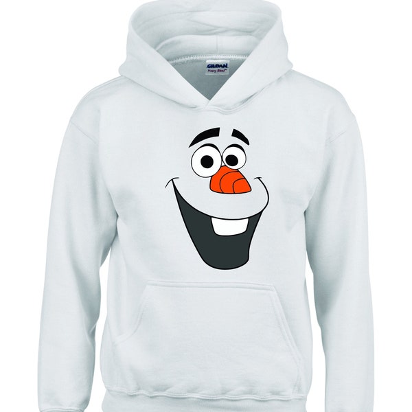 Sudadera con capucha de cara de Olaf para jóvenes y adultos, jersey de cara grande de Olaf congelado, sudadera de Olaf para jóvenes, sudadera de dibujos animados de Olaf