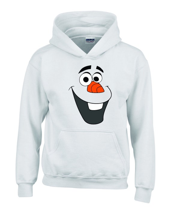 Youth and Adult Olaf Face Hoodie Frozen Olaf Big Face Pullover Youth Olaf Sweatshirt Olaf Cartoon Sweatshirt Etsy