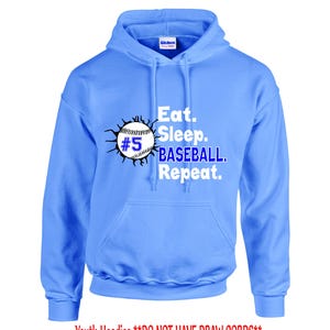 Eat Sleep Baseball Rapport Hoodie oder Rundhalsausschnitt, Erwachsene Jugend Unisex Baseball Lustiges Sweatshirt Baseball Geschenk, Trainer Geschenk Baseballspieler