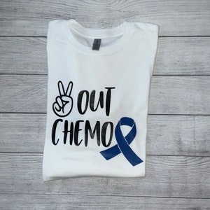 Unisex Peace out Chemo T-Shirt with Ribbon, Last Chemo Treatment Shirt, Chemo Survivor Shirt Gift, Cancer Awareness, Chemotherapy Shirt,