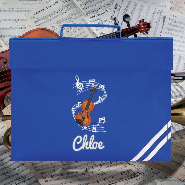 Personalised Music School Book Bag  - Back To School Music Book Bag - Name and Instrument
