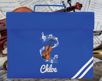 Personalised Music School Book Bag  - Back To School Music Book Bag - Name and Instrument