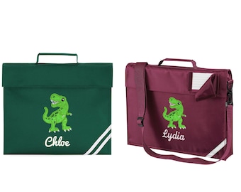 Luxury Appliqué Dinosaur School Book Bag - School book bag with or without strap featuring Glitter T-REX