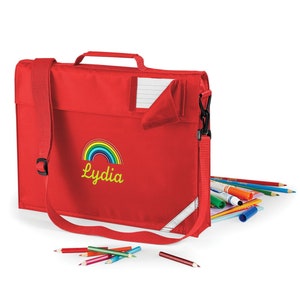 Personalised Premium School Book Bag With Strap Back To School Book Bag Embroidery Personalise with name and school class etc. Etsy Italia