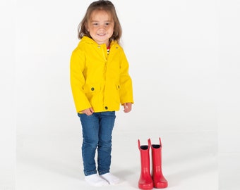 Childrens Rain Jacket - Kids and Toddler Rain Jacket in Red, Yellow and Blue