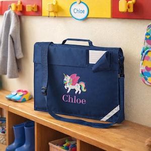 Luxury Appliqué Unicorn School Book Bag - School book bag with or without strap featuring Glitter Unicorn