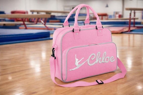 Personalised Gymnastics Bag - Embroidered Girls Gymnast Holdall with Name, Kids Gym Kit Bag, Gymnast Birthday Gift