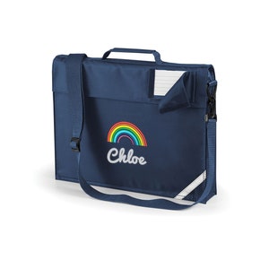 Personalised Premium Rainbow School Book Bag with Strap bild 5