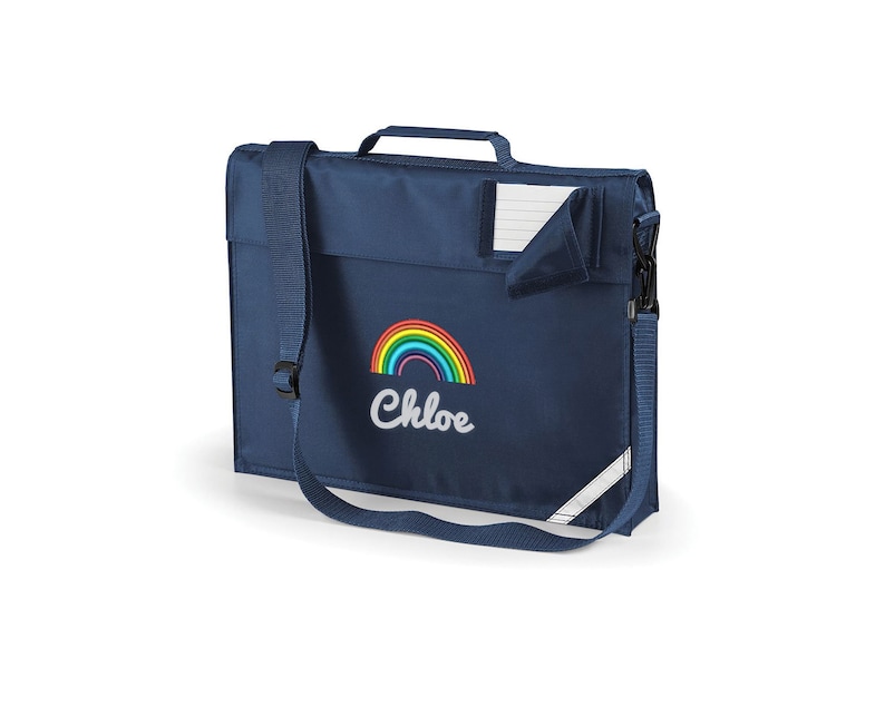 Personalised Premium Rainbow School Book Bag with Strap bild 5