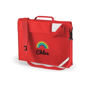 Personalised Premium Rainbow School Book Bag with Strap bild 6