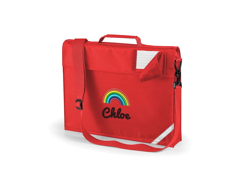 Personalised Premium Rainbow School Book Bag with Strap bild 6