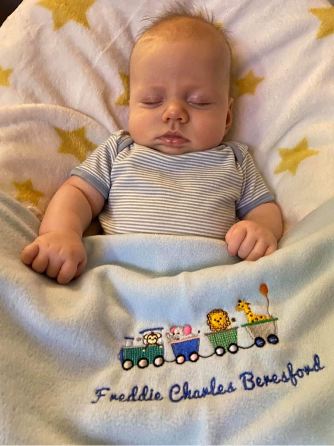 Baby Blanket Personalised with Animal Train Beautiful Soft Etsy