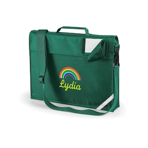 Personalised Premium Rainbow School Book Bag with Strap bild 4