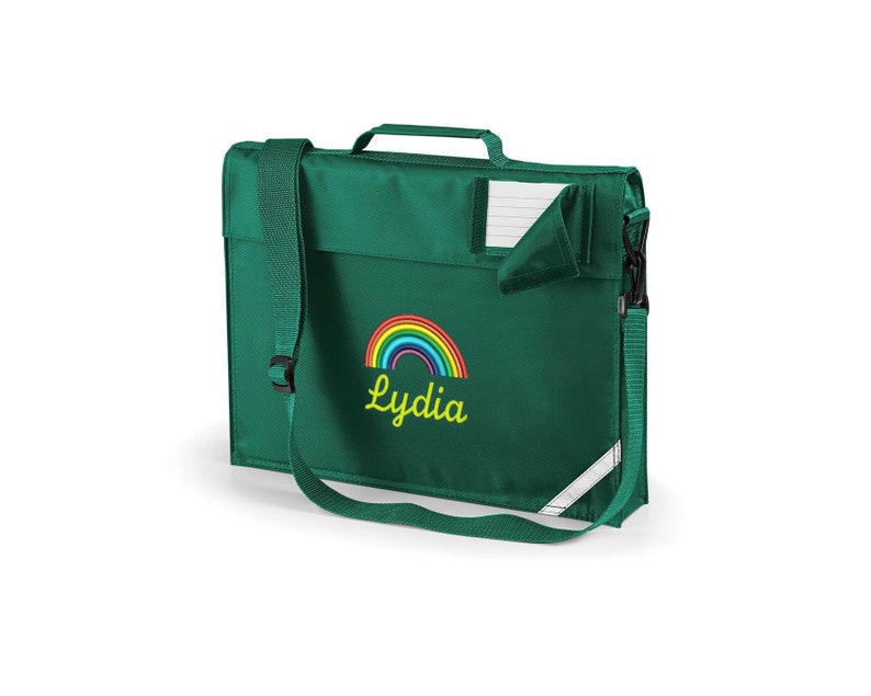 Personalised Premium Rainbow School Book Bag with Strap bild 4
